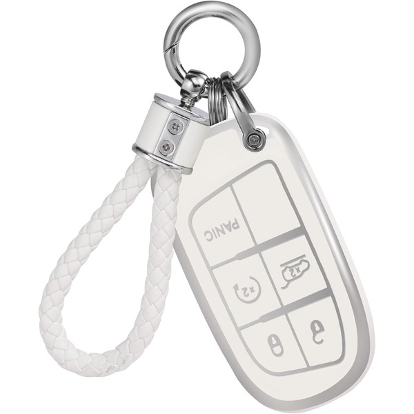 YALNORVA for Jeep Dodge Key Fob Cover with Keychain Key