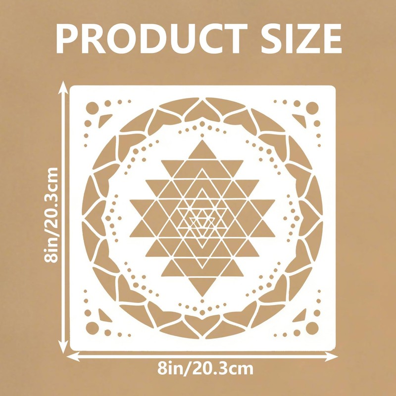 HJACS 8 Pcs Sacred Geometry Stencils Painting Reusable 8×8Inch Metatron's