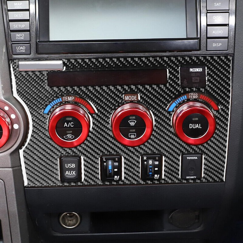 Carbon Fiber Console Interior Trim A/C Climate Control Knob Panal