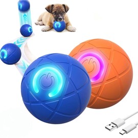 2025 New Shaky Ball Toy for Pet, Interactive Dog Bouncing Ball for Dogs for Small, Medium,Large Dogs, 2Pcs USB Rechargeable Shaky Dog Toy, (Blue+Orange)