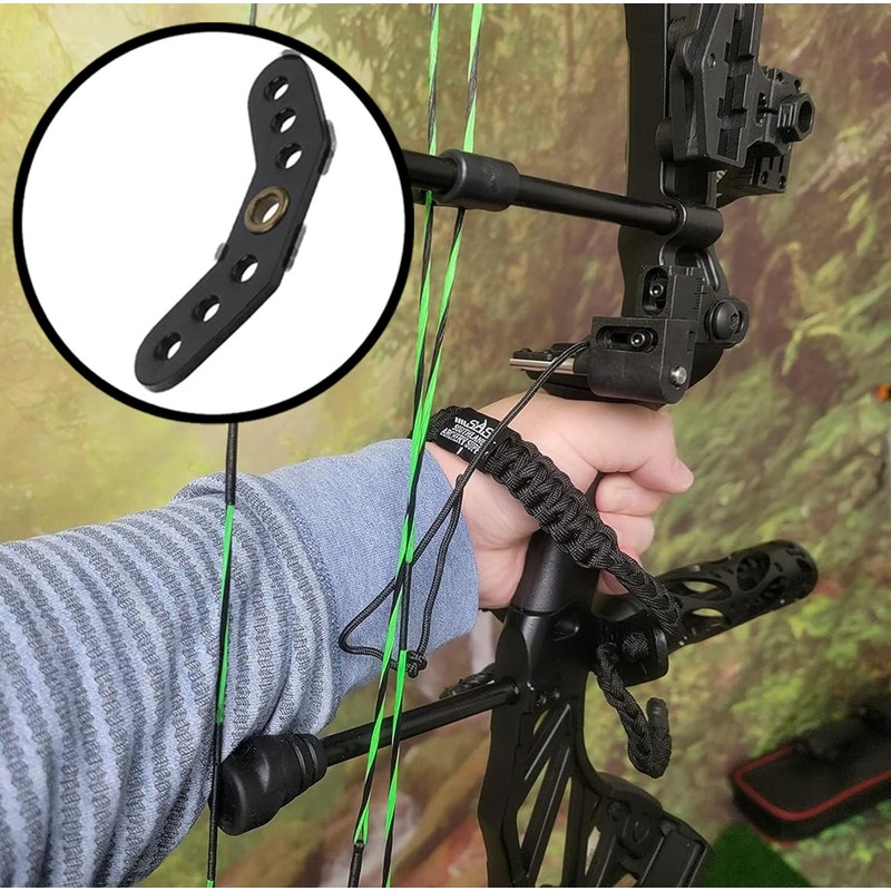 4Pcs Black Leather Bow Sling with Metal Grommets for Compound