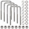 4 Set Stainless Steel Square U Bolt Kit for Boat