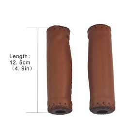 UPANBIKE Bike Grips Push On Retro Synthetic Leather Fit 22.2mm Handlebar End for Mountain Bike Road Bicycle (One Pair)