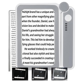 IIYL Magnifying Glass with Light for Reading, Rechargeable 4X Large Page Magnifier with 10 LED Lights, Foldable Lightweight Magnifier for Seniors, Book Lovers, Low Vision Home Use