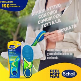 Scholl GelActiv Solette sportive da donna, comode solette da corsa, per piedi freschi e freschi, super assorbimento degli urti e sospensioni con tecnologia GelWave, taglia 35,5 – 40,5