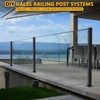 VoTwoofv Glass Railing Mid Post 43.5",304 Stainless Steel Glass Balustrade