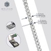 NKlaus Real 925 Sterling Silver Solid Rhodium-Plated Curb Chain Byzantine
