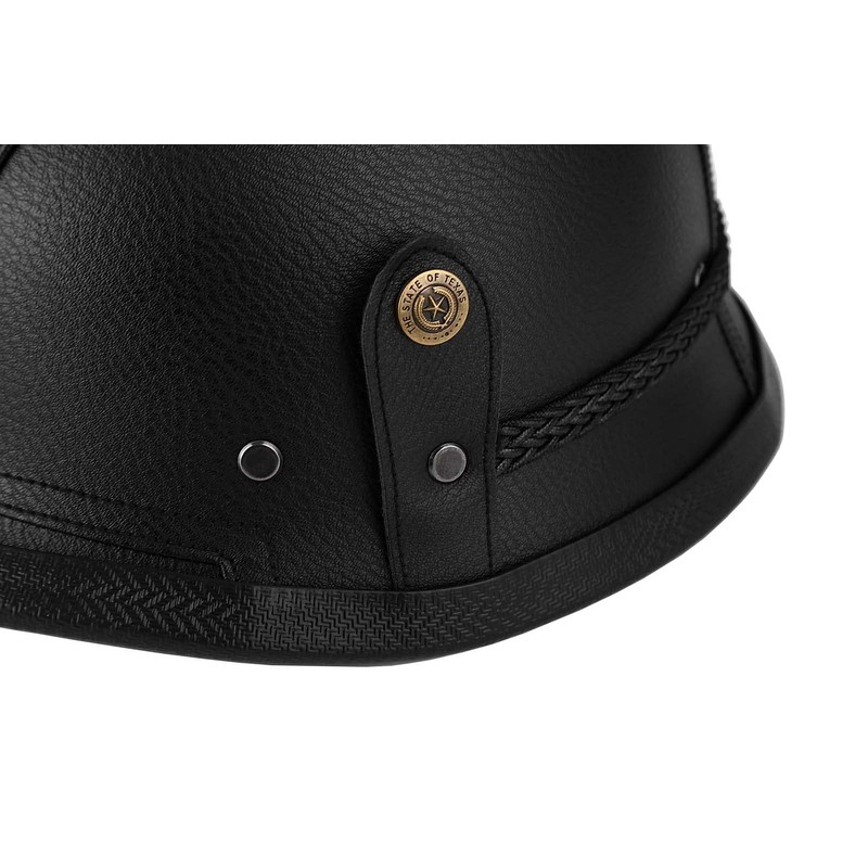 Yesmotor Motorcycle Half Helmet Retro German Handmade Leather Half Face