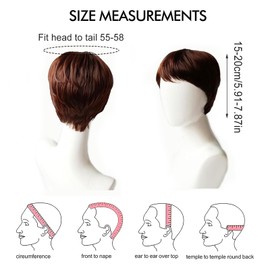 Short Brown Wigs for Men Adjustable Straps Wigs Replacement Wigs For Men Daily Use Mens Wigs Daily Use Costume Wig Wigs for Men for Men For Men Daily Costume Fancy Dress Cosplay Halloween