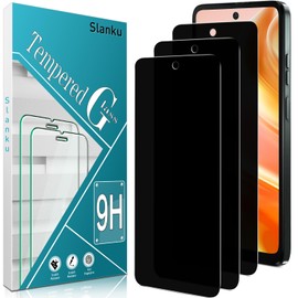 Slanku [3 Pack Privacy Screen Protector for Moto G 5G 2024 / Moto G Stylus 5G 2024 Tempered Glass Film, True 28° Anti Spy, Case Friendly, Easy to install, 9H-hardness