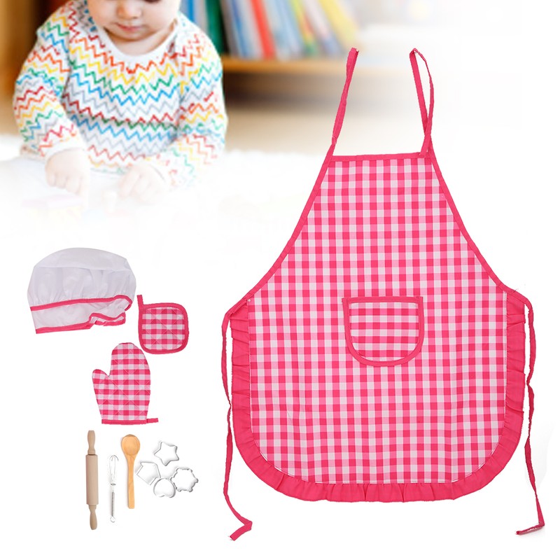 DIY Kid Cooking Baking Set Kitchen Role Play Apron Children