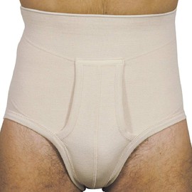 MANIFATTURA BERNINA Derby 65130 Men's Fracture Briefs for Hernia Cotton with Opening, beige
