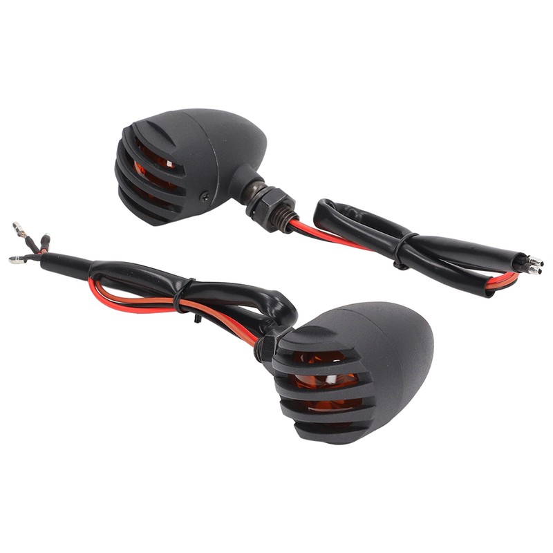 Pair Motorcycle Turn Signal Light with Grill Cover 3 Wires