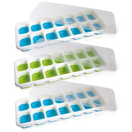 VB VIN BOUQUET FIE 959 Rectangular Ice Cube Tray, Pack of 3, 2 Blue and 1 Green, 4 cm