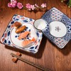 Swlthwen Japanese Style Sushi Dumpling Plate Set of 2 Ceramic
