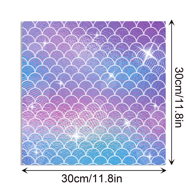 24 PCS Mermaid Scrapbooking Paper Pad, Purple Scale Double Sided