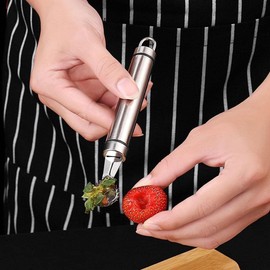 Stainless Steel Strawberry Huller and Tomato Stem Corer Tool Multi-Function Stainless Corer and Pitter Remover for Strawberry Gadgets Kitchen Tool Blade Craft Fruit Tools Fruit and Vegetable Corers