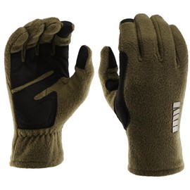 HWI Gear FG300 Quick Fit Touchscreen Fleece Glove Contour Fit, Abrasion-Resistant Palms for Multi-Sport, Running, Cycling, Hiking, Commuting, Driving, Coyote Brown, Small