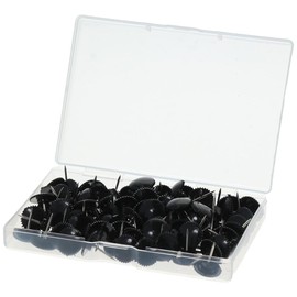 napkery 200 Pcs Picture Hangers Nails Black Small Head Hanging Nails Plastic Thumbtacks Picture Photo Hanging Hook Push Pins for Home Office