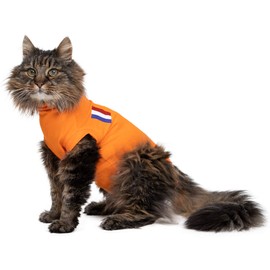 MPS Medical Pet Shirt Cat, Surgery Recovery Suit, Orange, XXX-Small