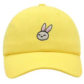 JPAK Cute Rabbit Premium Dad Hat Embroidered Cotton Baseball Cap Bunny Zoo Yellow
