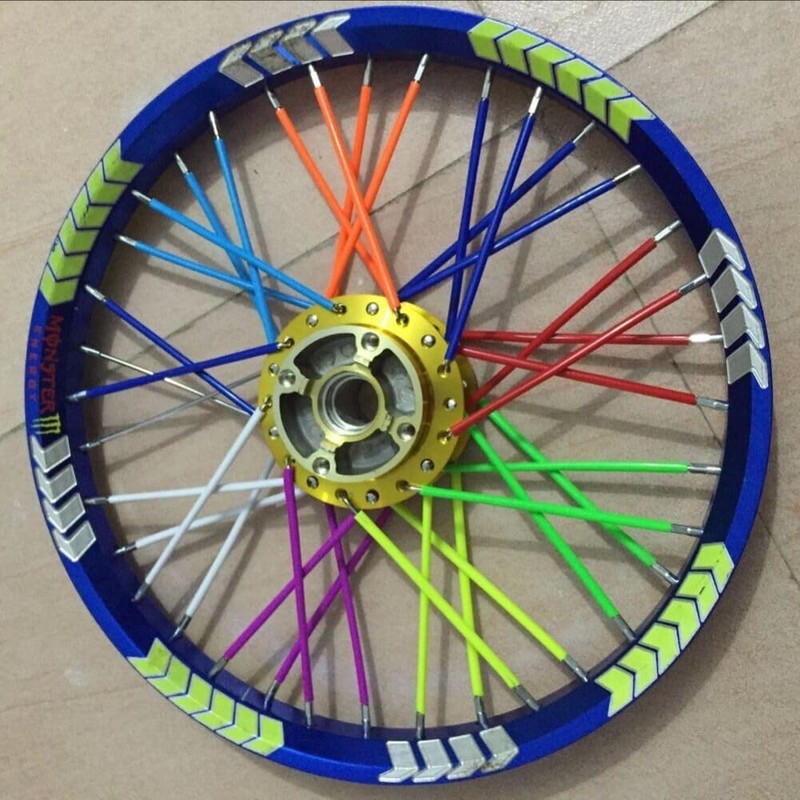 TDR 72pc Motorcycle Wheel Spoke Skin Cover Kit - 24cm
