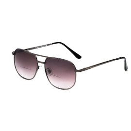 Calabria 1106SB Metal Pilot Bi-Focal Reading Sunglasses in Gun metal 2.75