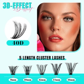 Lash Extension Kit 200PCS Lash Clusters Mix Eyelash Extension Kit with Waterproof Lash Bond and Remover,Individual Lashes with Lash Tweezers for Beginners at Home(30D,D-Mix9-16mm)
