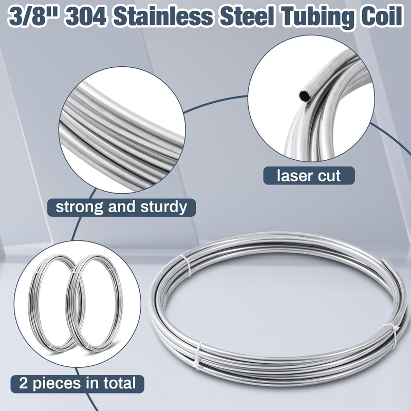 MorningRo 2 Pcs 304 Stainless Steel Tubing Coil Applied for