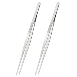 Dijedev 2Pcs 12 Inch Kitchen Tweezers Tongs, Cooking Tweezers, Chef Tweezers professional, Long Handle Food Tweezers, Stainless Steel Tweezers for Culinary, Bar, BBQ, Plating