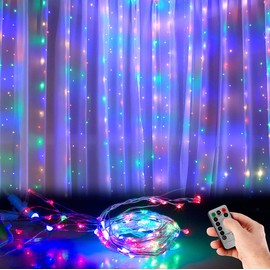 Lunartec LED Light Curtain: Set of 2 RGB LED Light Curtains, 300 LEDs, Remote Control, 3 x 3 m (Light Curtain Colour Changing, LED Light Curtain Window, Remote Control)