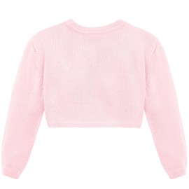 Lilax Baby Girls' Long Sleeve Cardigan Shrug, Button Closure Bolero (6 Months, Pink)
