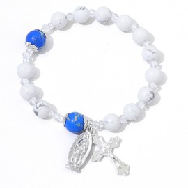 KOMI Bead Bracelets for Women, Gemstone Beaded Bracelets For Women, Men, Faith Religious Catholic Jewelry, Guadlupe Mexican Bracelet Catholic Gifts