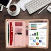 Darolin Zippered Leather Padfolio Portfolio with [Hidden Handle] and [Clipboard],