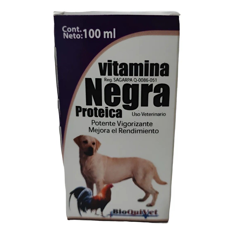 Vitamina Negra Proteica 100ml Para Caballos Gallos Ganado