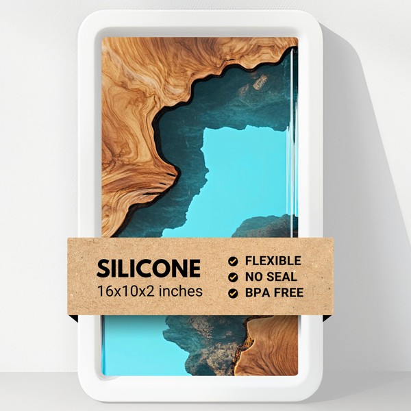 Large Rectangular Resin Table Silicone Mold 16x10x2 Inches (Single Unit)