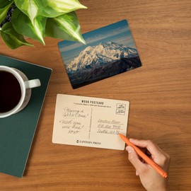 Denali National Park, Alaska, Denali Mountain Mckinley (4x6 Birch Wood Postcards, 2-Pack Stationary, Rustic Home Wall Decor)