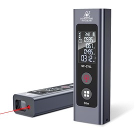 Laser Rangefinder, NOYAFA Silent Laser Rangefinder, Unit Switching M/in/Ft, Backlit LCD Display, Distance Measurement, Pythagorean, Area and Volume (Mini 50M)