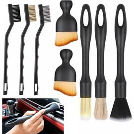 Pack of 8 Car Detailing Brush, Car Interior Cleaning Soft Brush, Dust Removal Brush for Car Interior, Motorcycle, Alloy Wheels, Furniture
