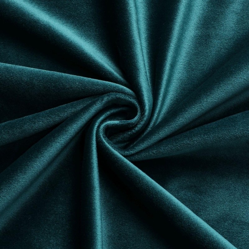 texpot Velvet Curtain 140 x 245 cm Petrol Blue with