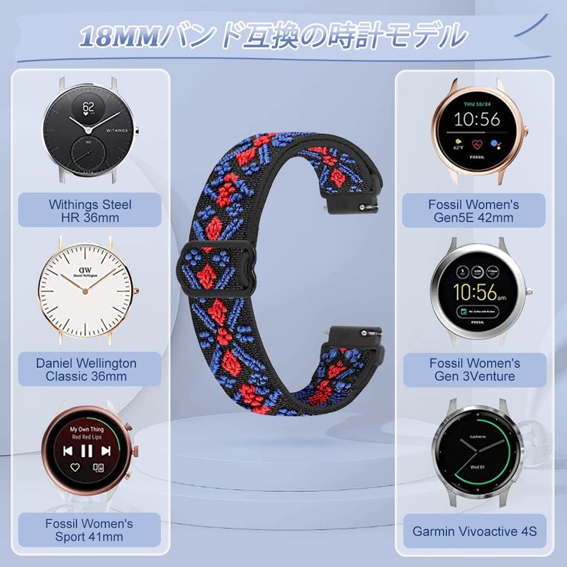[TumpCez] Elastic Nylon Band Strap 16mm 18mm 19mm 20mm 22mm