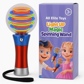 LED Light Up Sensory Toys Wand - Fidget Toys for Kids - Spinning Wand for kids - Spinning Light Toy - Anxiety Relief Toy - Sensory Gifts for Teens - Strong ABS Plastic with Gift Box & Wrist Strap