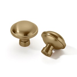 khtumeware 2 Pack 1-1/4 Inch Champagne Bronze Cabinet Knobs Solid Round Dresser Drawer Knobs Kitchen Dresser Knobs Drawer Knobs Simple Cabinet Hardware for Cupboard Drawer Pulls.