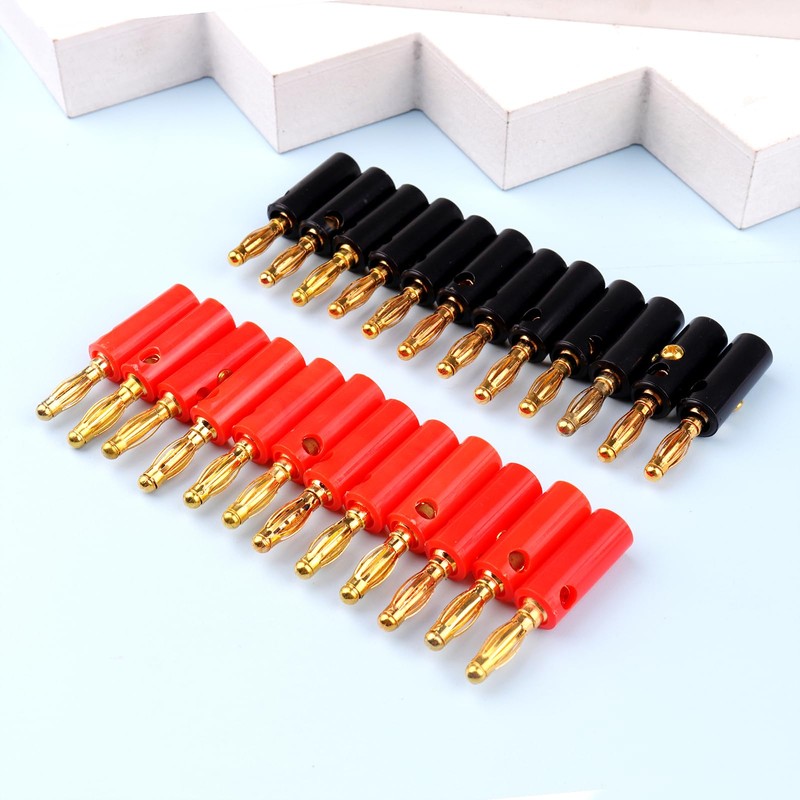 LWCUSNJ 4mm Audio Speaker Cable Connector,24 Pcs Banana Plug Wire