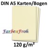 100 Sheets DIN A5 Paper - Vanilla - 120 g