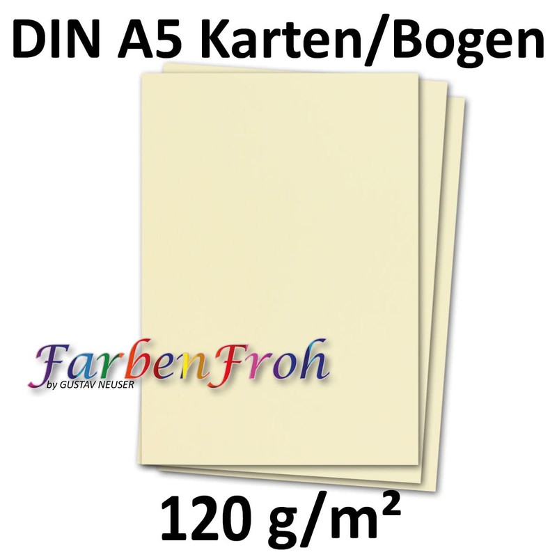100 Sheets DIN A5 Paper - Vanilla - 120 g