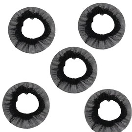 Chignon Net Bun Net Hair Bundles Net Elastic Cloth Set of 5 Ballet Supplies Fine Net (Black)