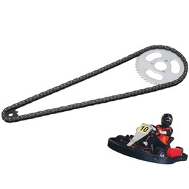 HERCHR Front and Rear Sprocket Chain, T8F Sprocket Replacement Kit, High Performance Gear Chain Set for Modified Karts, ATVs and Mini Motorcycles