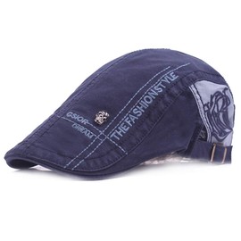 Kuyou Unisex Gatsby Flat Cap Flat Cap Ivy Peaked Cap - navy