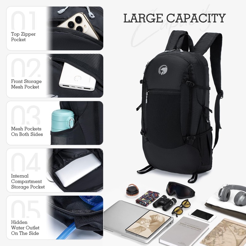 BAGROUPS Foldable Lightweight Sports Backpack Men's Waterproof Backpack Trekking Backpack
